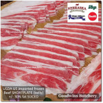 Beef belly samcan SHORTPLATE USDA US CHOICE SWIFT (black label) frozen +/- 30% FAT PORTIONED CUT +/- 1 kg/pc (price/kg)